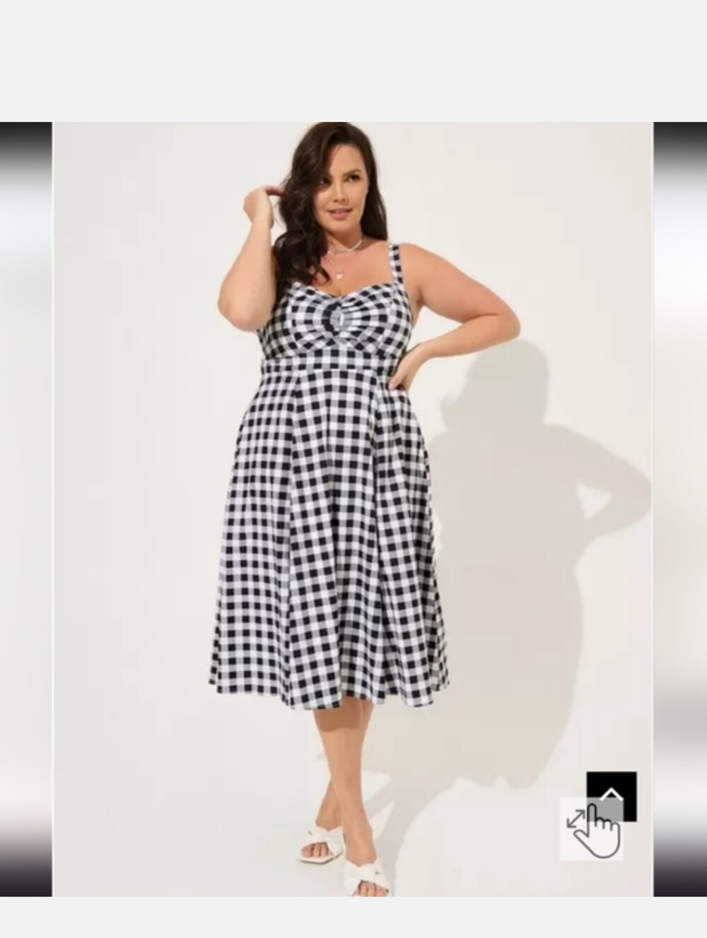 Torrid Black and White Gingham Midi Dress